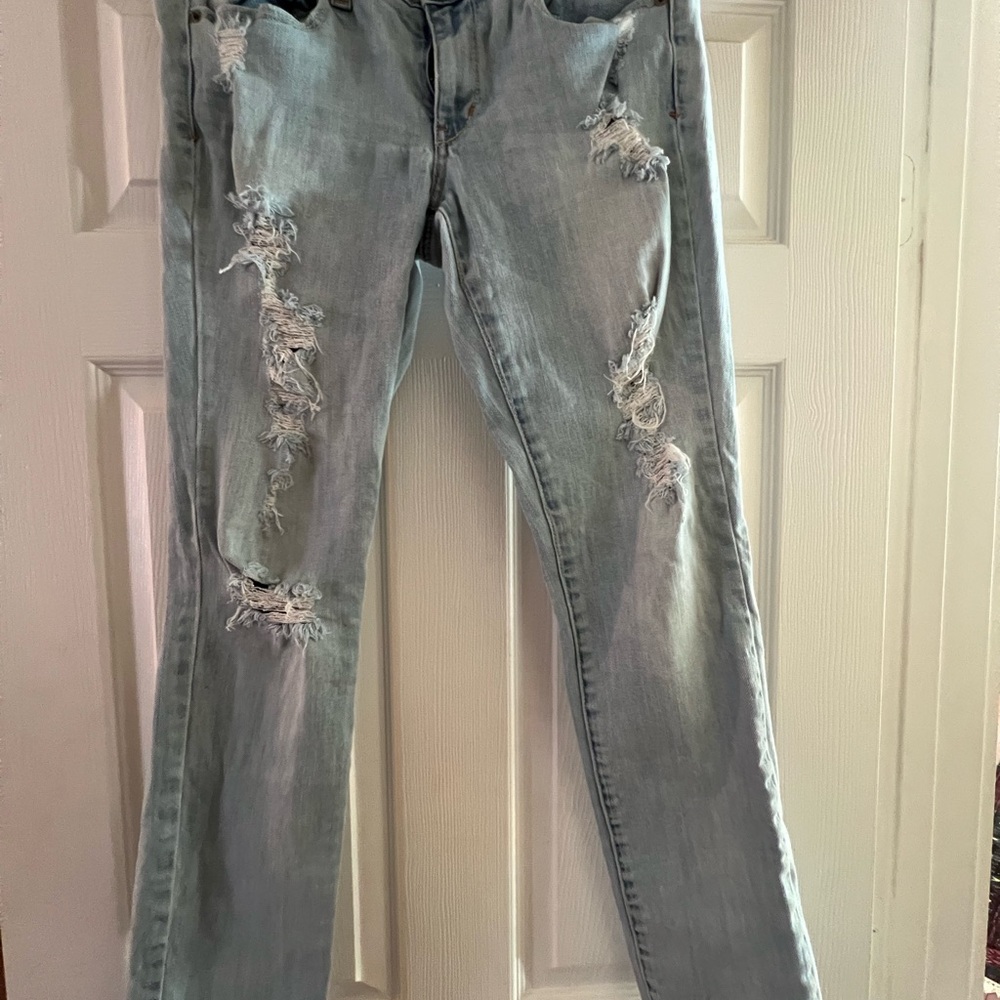 Distressed Light Blue Women's Jeans